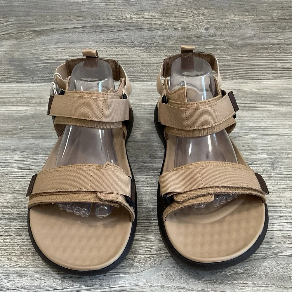Hey Dude Carson Outdoor Sandals Men's Size 13 Sport Mode Tan Brown Comfort